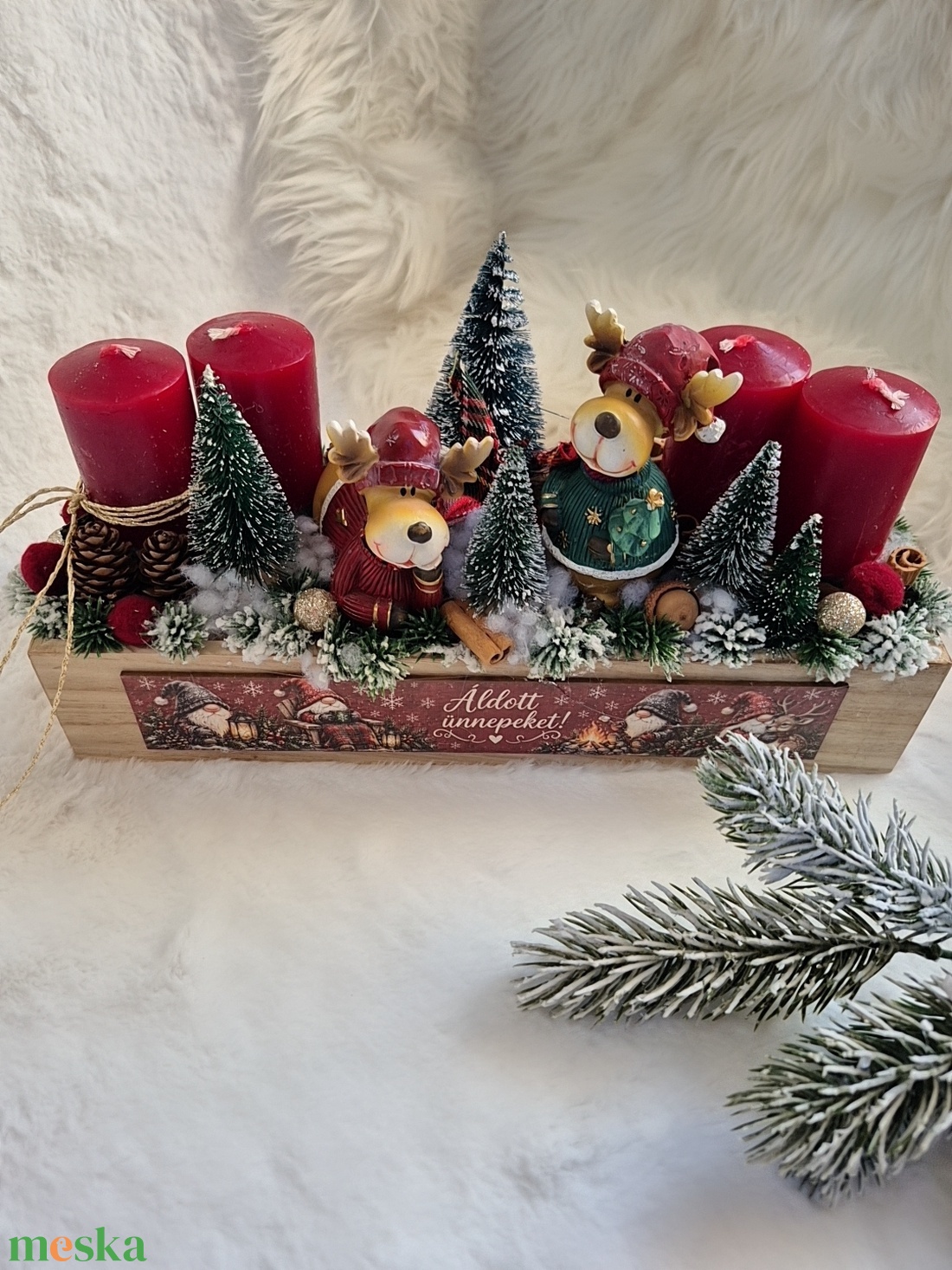 Adventi asztaldísz  - karácsony - adventi díszek - adventi koszorú - Meska.hu