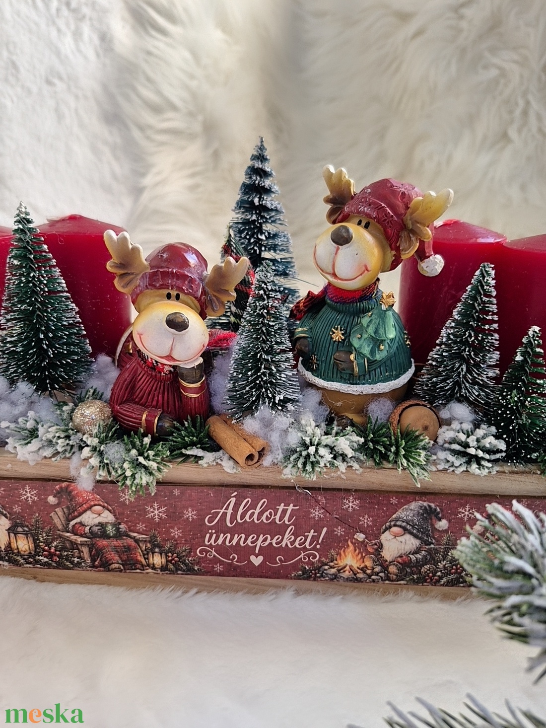 Adventi asztaldísz  - karácsony - adventi díszek - adventi koszorú - Meska.hu