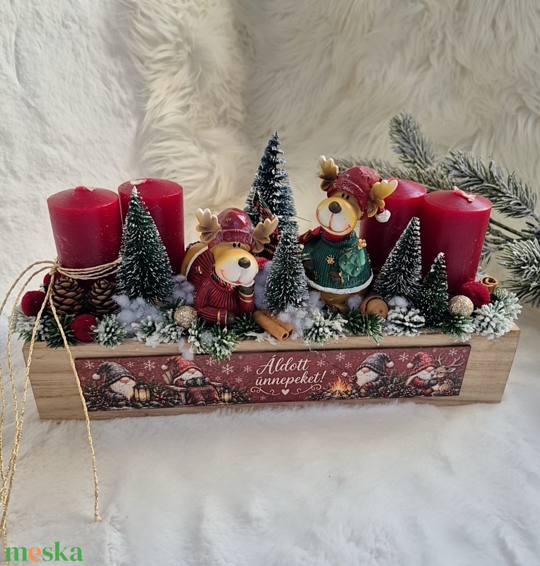 Adventi asztaldísz  - karácsony - adventi díszek - adventi koszorú - Meska.hu