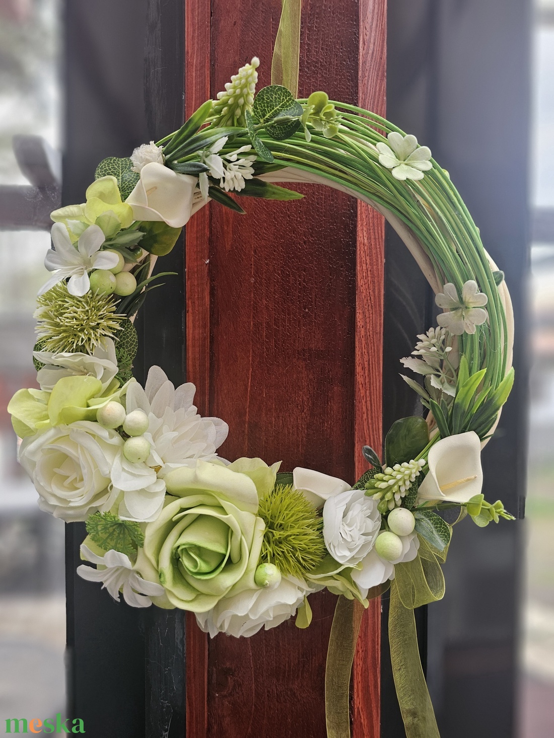 Tavaszi ajtódísz zöld  - otthon & életmód - dekoráció - ajtó- és ablak dekoráció - ajtódísz & kopogtató - Meska.hu