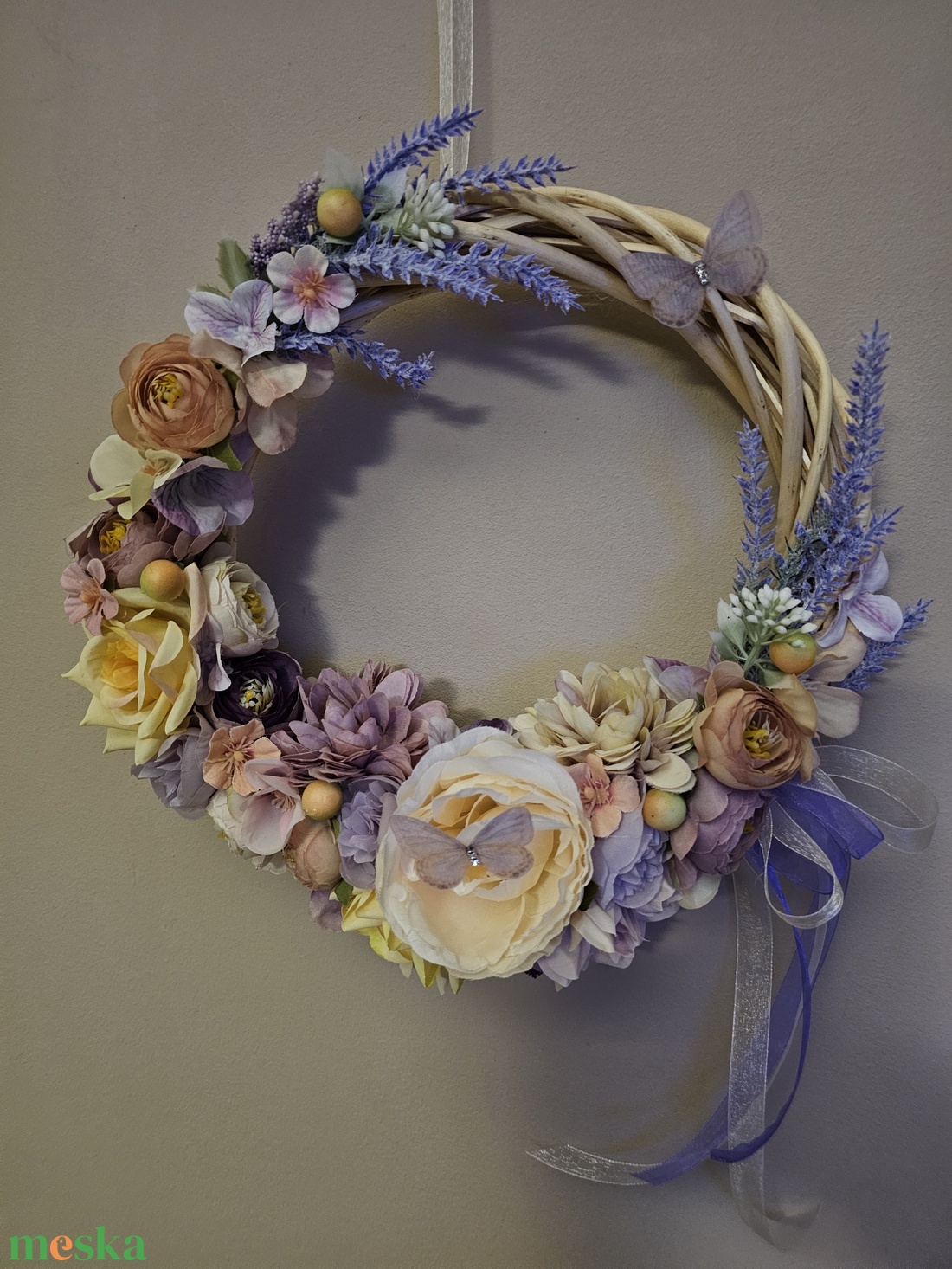 Tavaszi ajtódísz púder  - otthon & életmód - dekoráció - ajtó- és ablak dekoráció - ajtódísz & kopogtató - Meska.hu