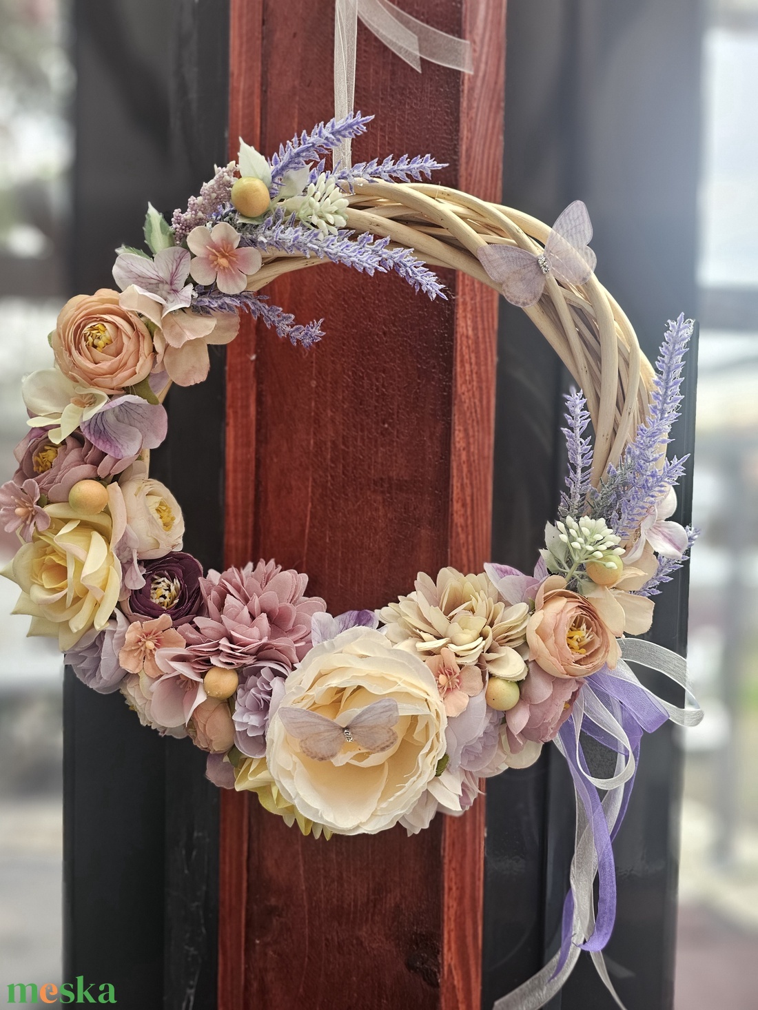 Tavaszi ajtódísz púder  - otthon & életmód - dekoráció - ajtó- és ablak dekoráció - ajtódísz & kopogtató - Meska.hu