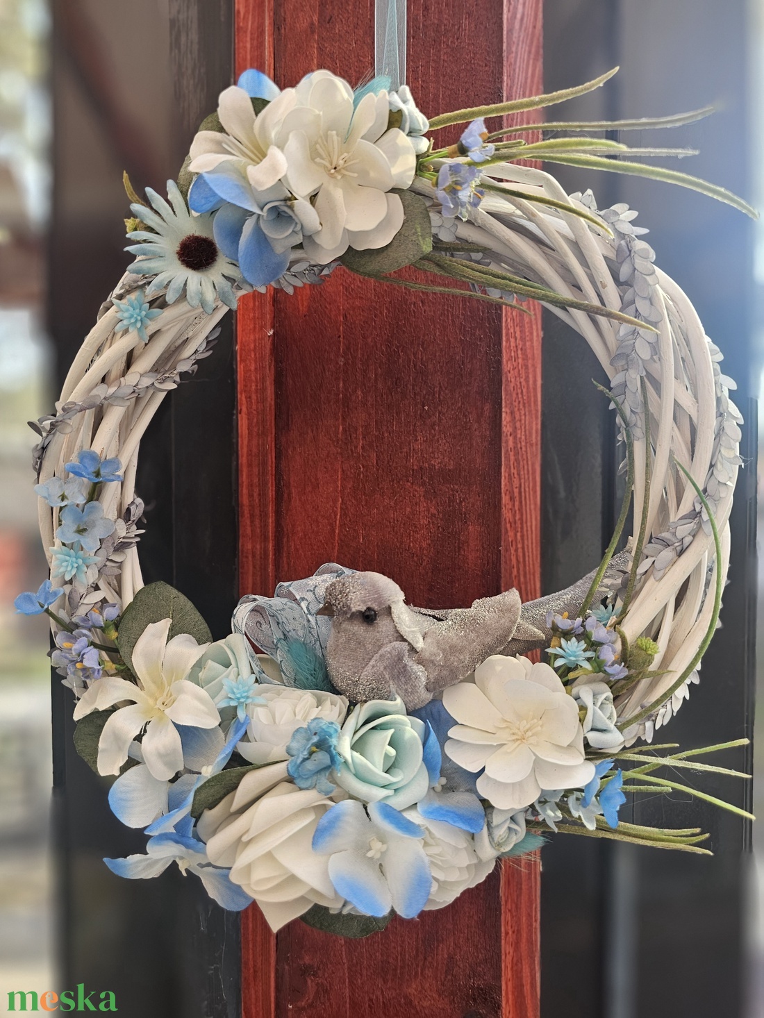 Tavaszi ajtódísz madaras - otthon & életmód - dekoráció - ajtó- és ablak dekoráció - ajtódísz & kopogtató - Meska.hu