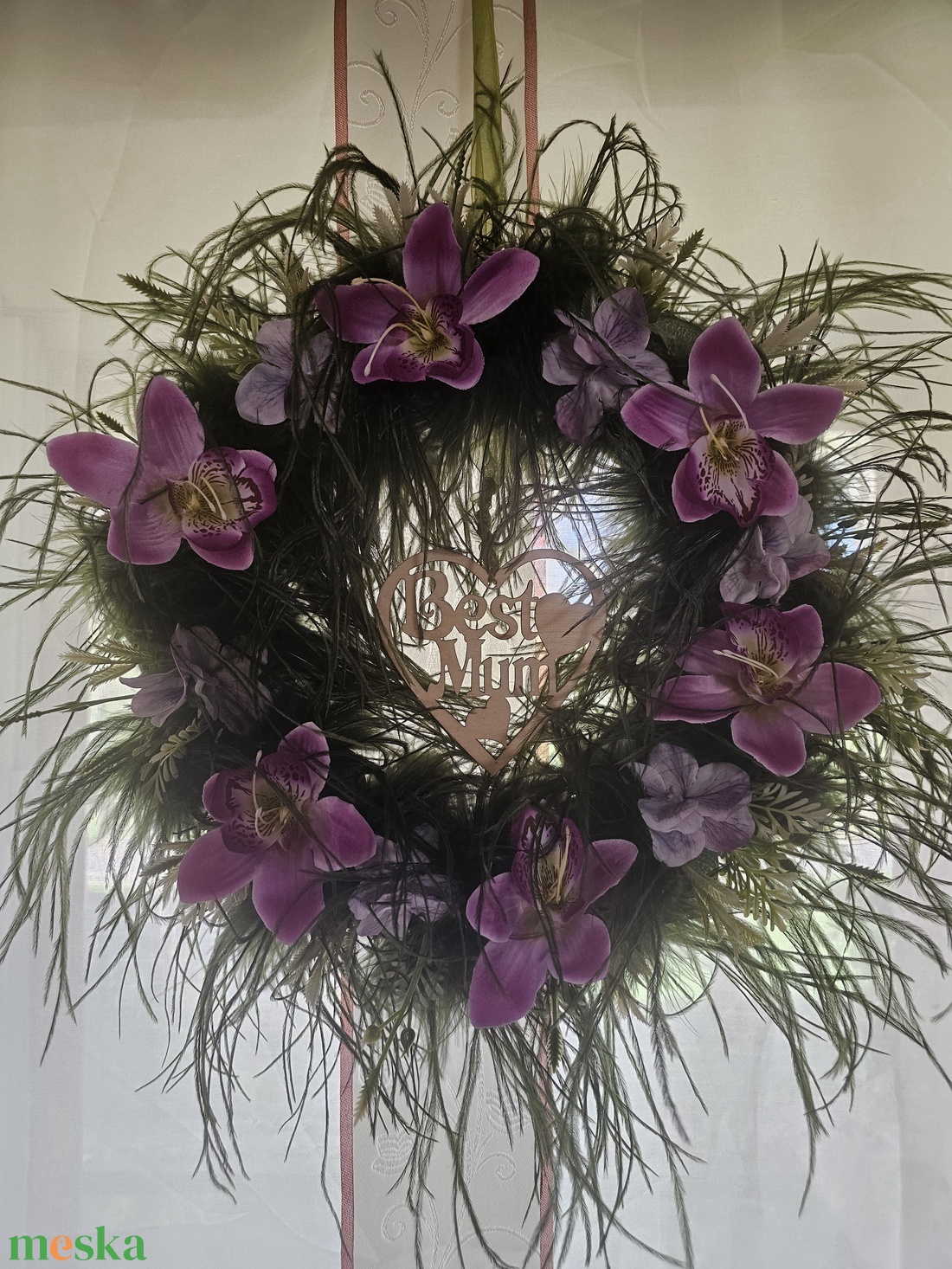 Anyák napi ajtódísz tollas - otthon & életmód - dekoráció - ajtó- és ablak dekoráció - ajtódísz & kopogtató - Meska.hu