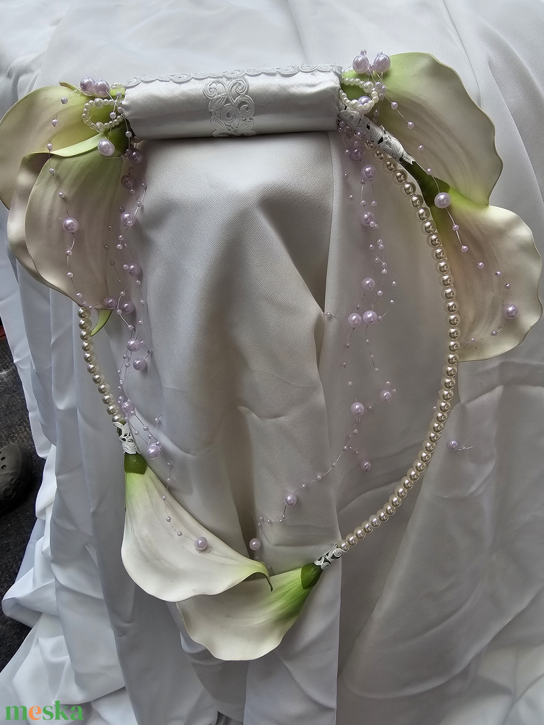 Menyasszonyi csokor gyöngyös kála - esküvő - menyasszonyi- és dobócsokor - Meska.hu