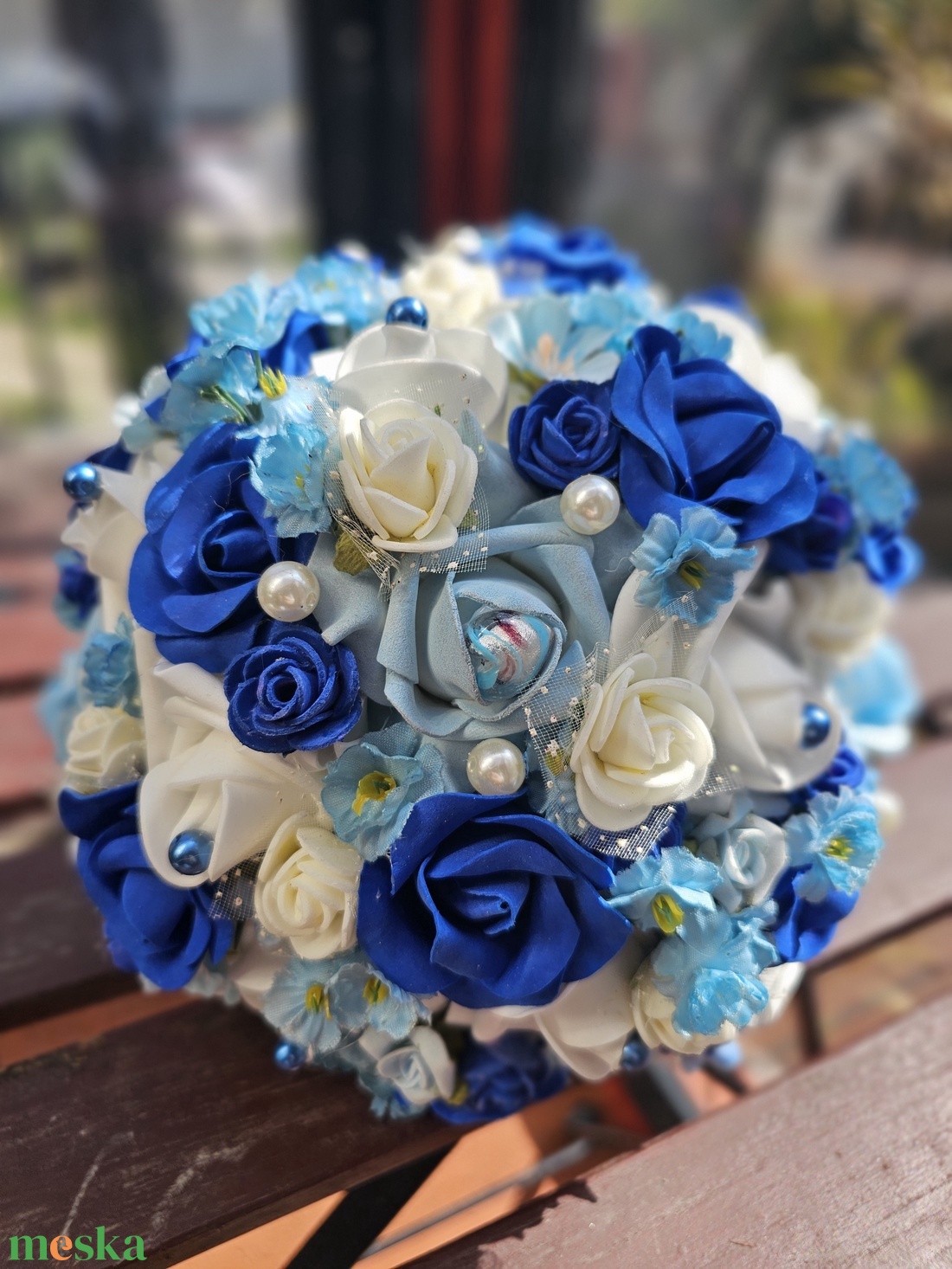 Menyasszonyi csokor kék - esküvő - menyasszonyi- és dobócsokor - Meska.hu