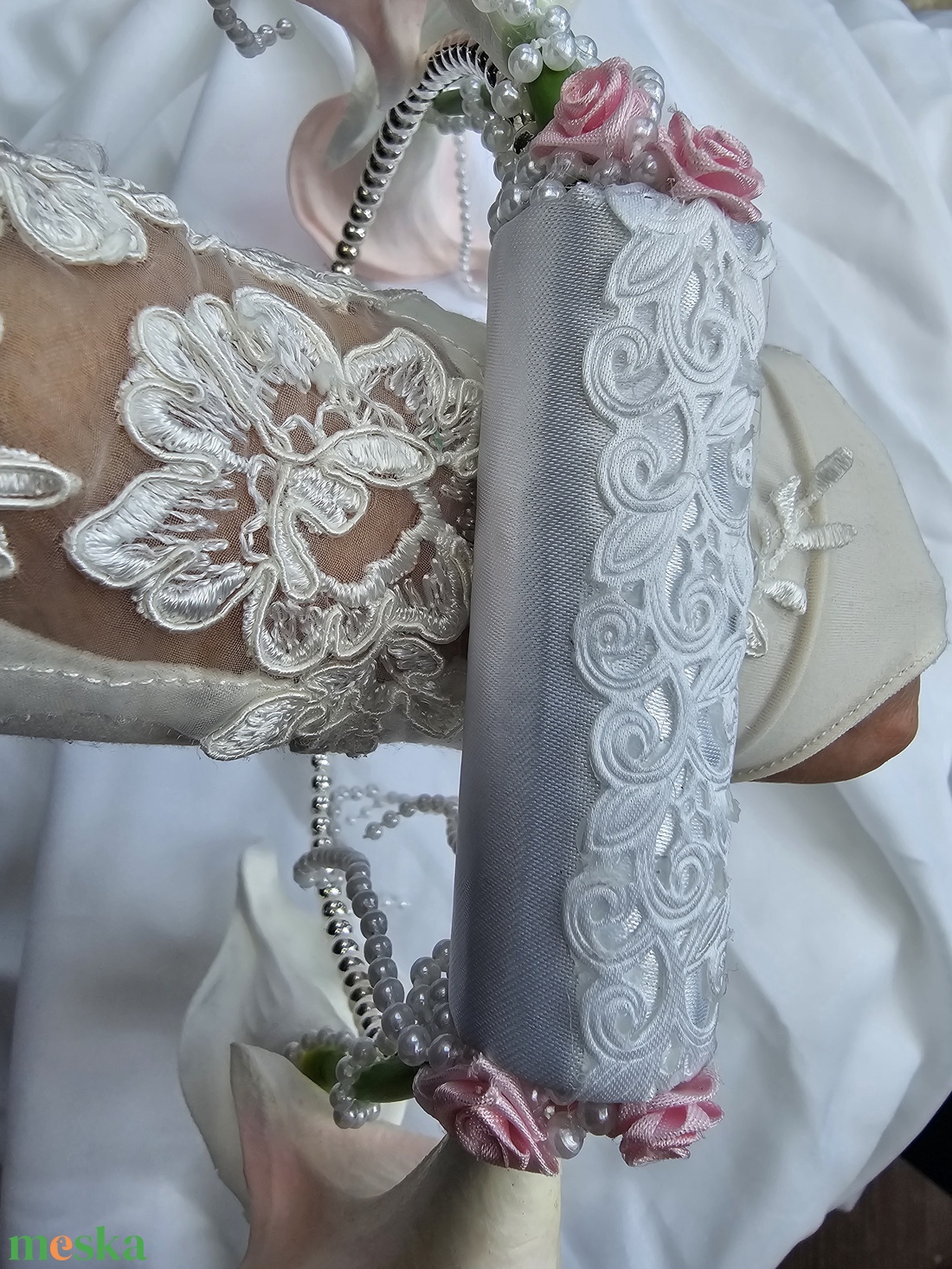 Menyasszonyi csokor gyöngy és kála  - esküvő - menyasszonyi- és dobócsokor - Meska.hu