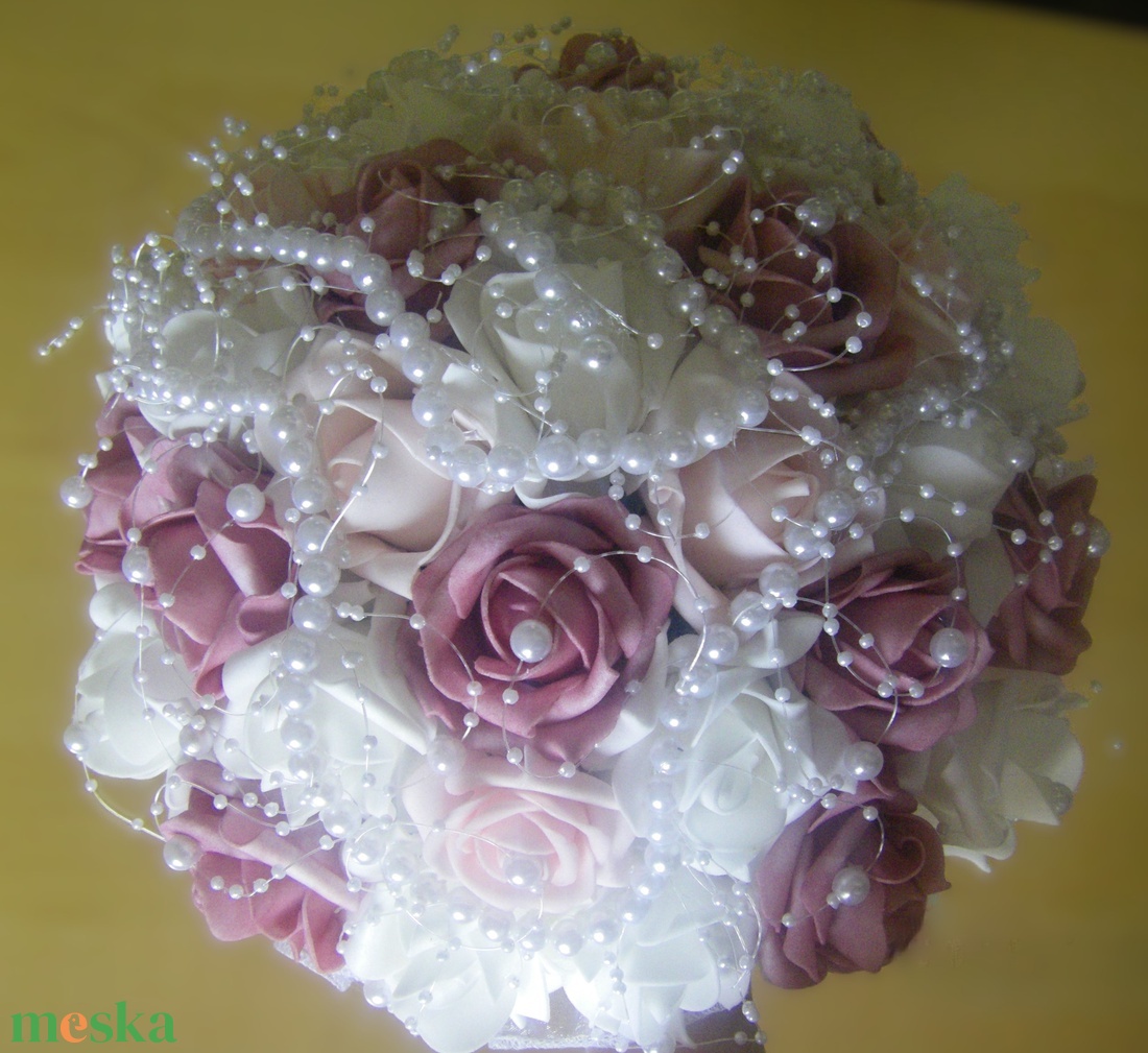 Menyasszonyi csokor gyöngyös  - esküvő - menyasszonyi- és dobócsokor - Meska.hu