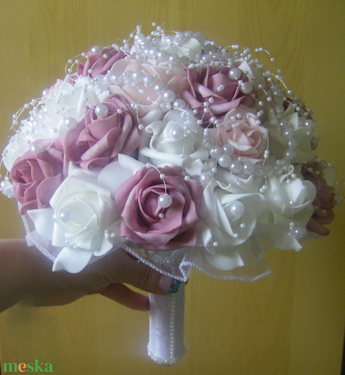 Menyasszonyi csokor gyöngyös  - esküvő - menyasszonyi- és dobócsokor - Meska.hu