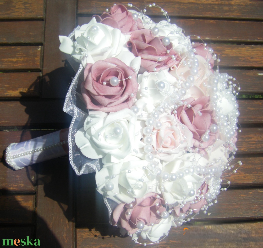 Menyasszonyi csokor gyöngyös  - esküvő - menyasszonyi- és dobócsokor - Meska.hu
