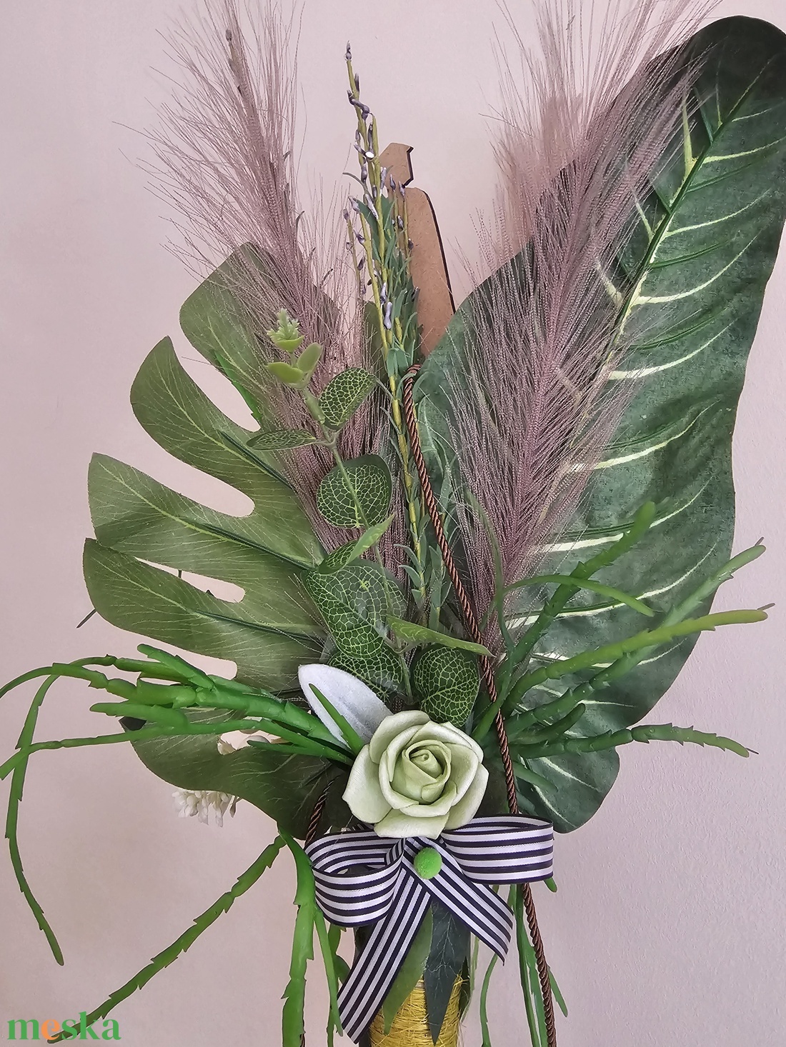 Ballagási csokor vállra akasztható fiú zöld - otthon & életmód - virágdekoráció - virágok - virágcsokor - Meska.hu