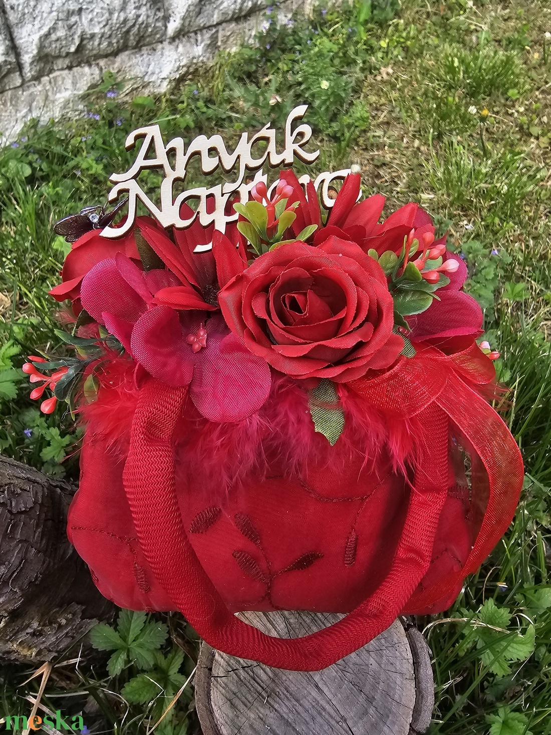 Anyák napi virágtáska  - otthon & életmód - virágdekoráció - virágok - virágcsokor - Meska.hu