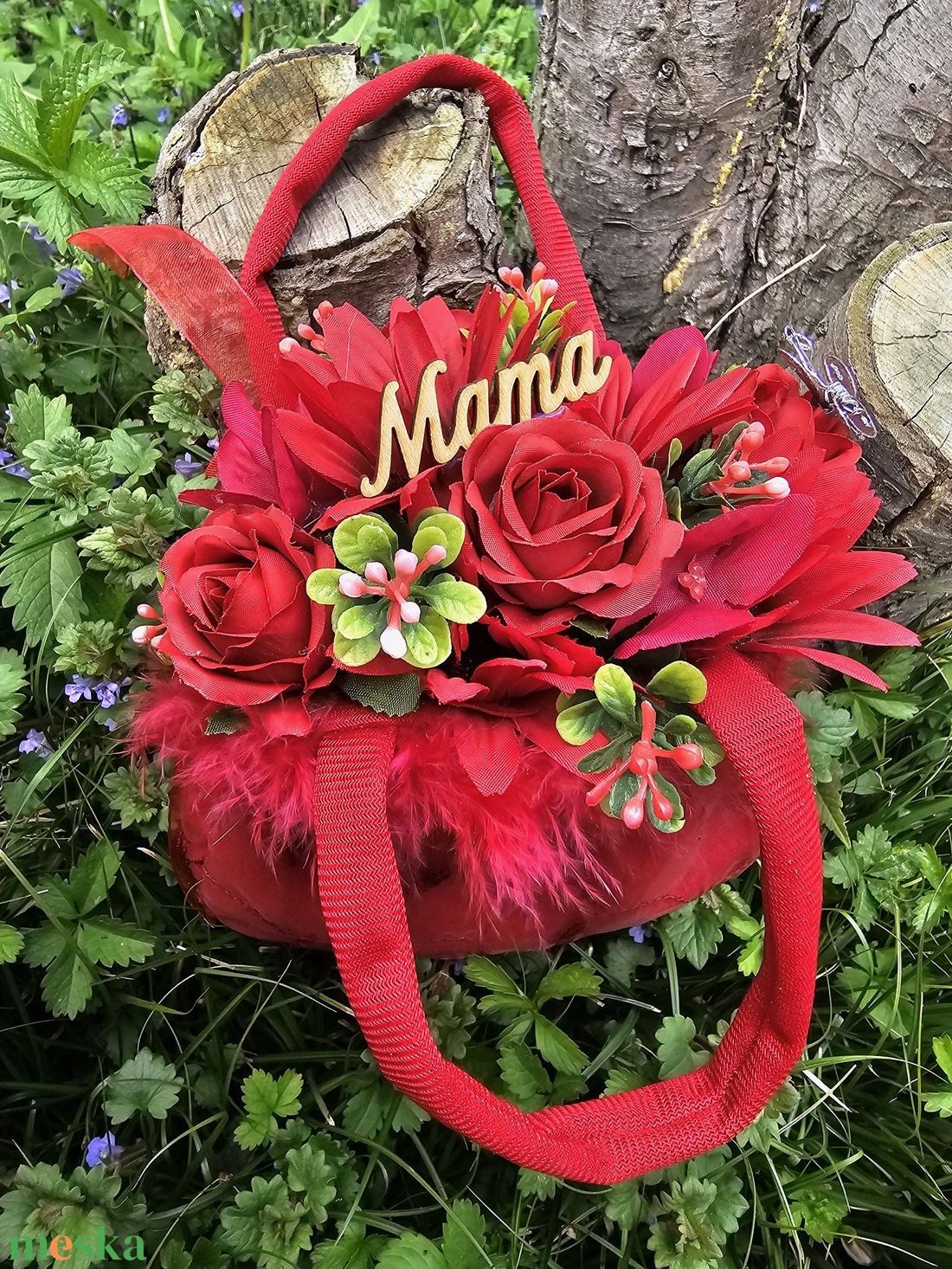 Anyák napi virágtáska  - otthon & életmód - virágdekoráció - virágok - virágcsokor - Meska.hu