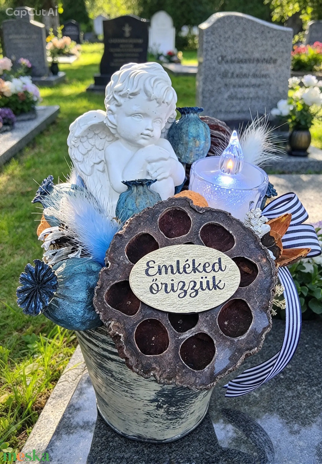 Halottak napi Sírdísz - otthon & életmód - vallás - temetkezési tárgy - sírdísz, kegyeleti dísz - Meska.hu
