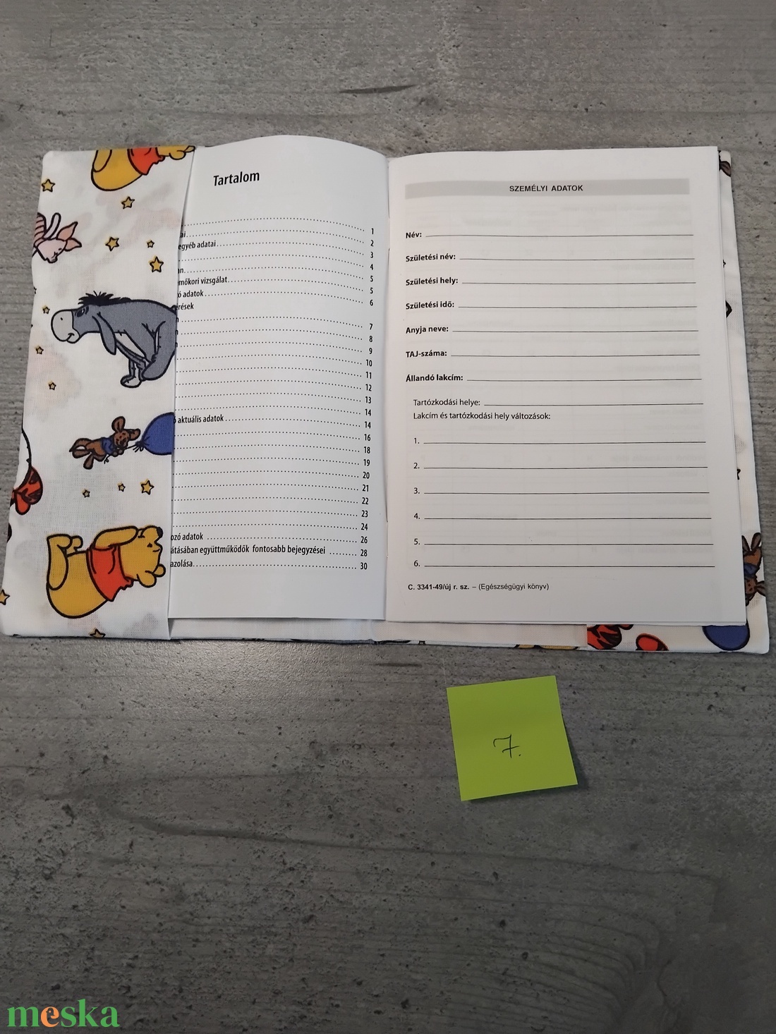 Egészségügyi kiskönyv borító Micimackó - baba - mama - babaemlékek - egészségügyi kiskönyv borító - Meska.hu