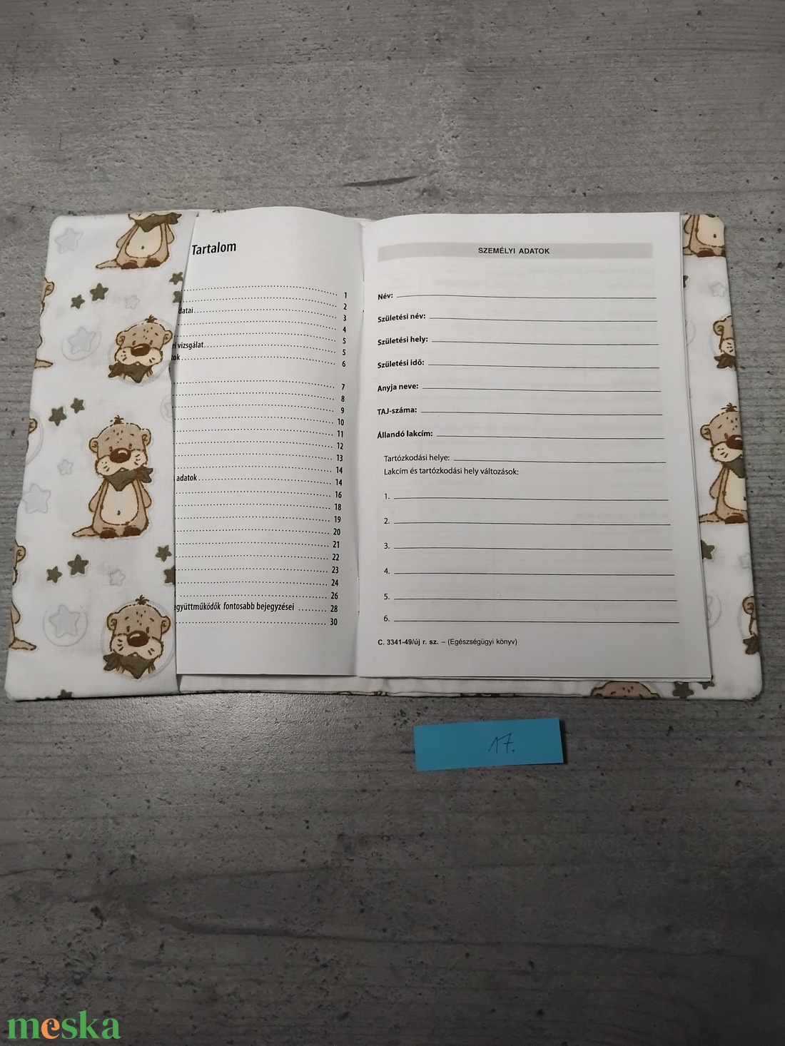 Egészségügyi kiskönyv borító - baba - mama - babaemlékek - egészségügyi kiskönyv borító - Meska.hu