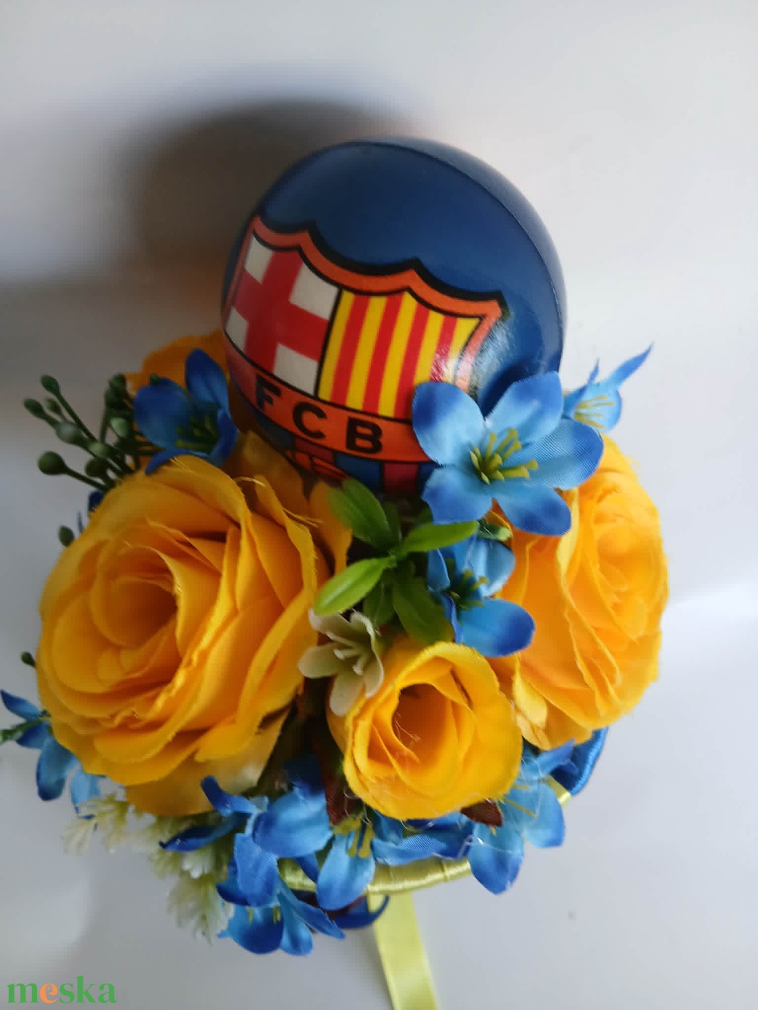 Ballagási csokor Fc Barcelona színeivel - otthon & életmód - virágdekoráció - virágok - virágcsokor - Meska.hu