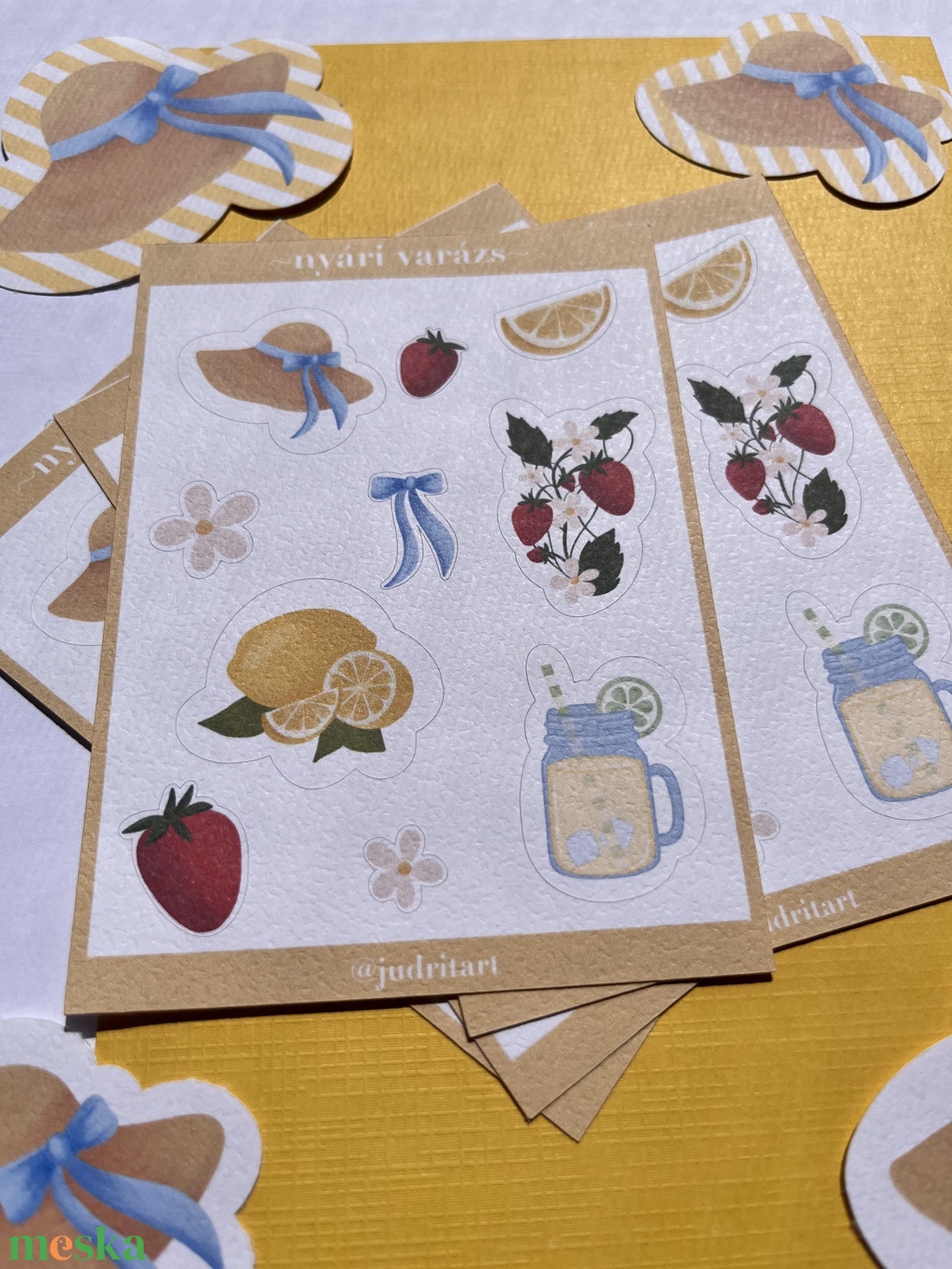 Nyári varázs - papír matricaív - otthon & életmód - papír, írószer - matrica, matrica csomag - Meska.hu