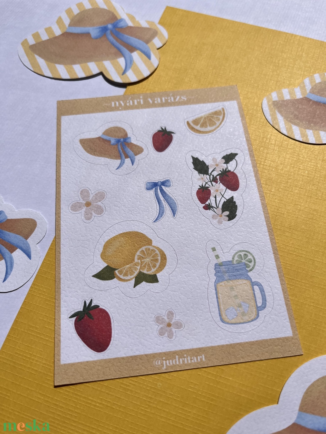 Nyári varázs - papír matricaív - otthon & életmód - papír, írószer - matrica, matrica csomag - Meska.hu