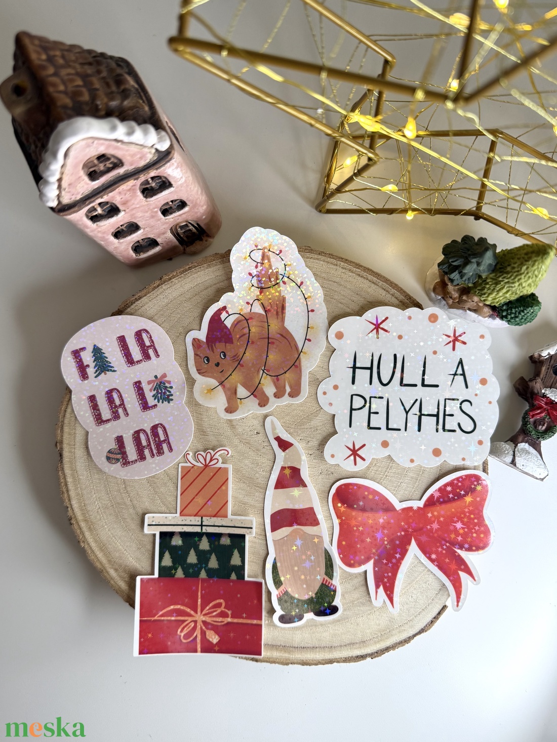 Ünnepi vinyl matrica - otthon & életmód - papír, írószer - matrica, matrica csomag - Meska.hu