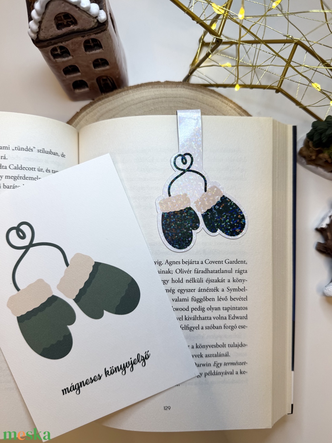 Téli kesztyű - mágneses könyvjelző  - könyv & zene - könyvjelző - Meska.hu