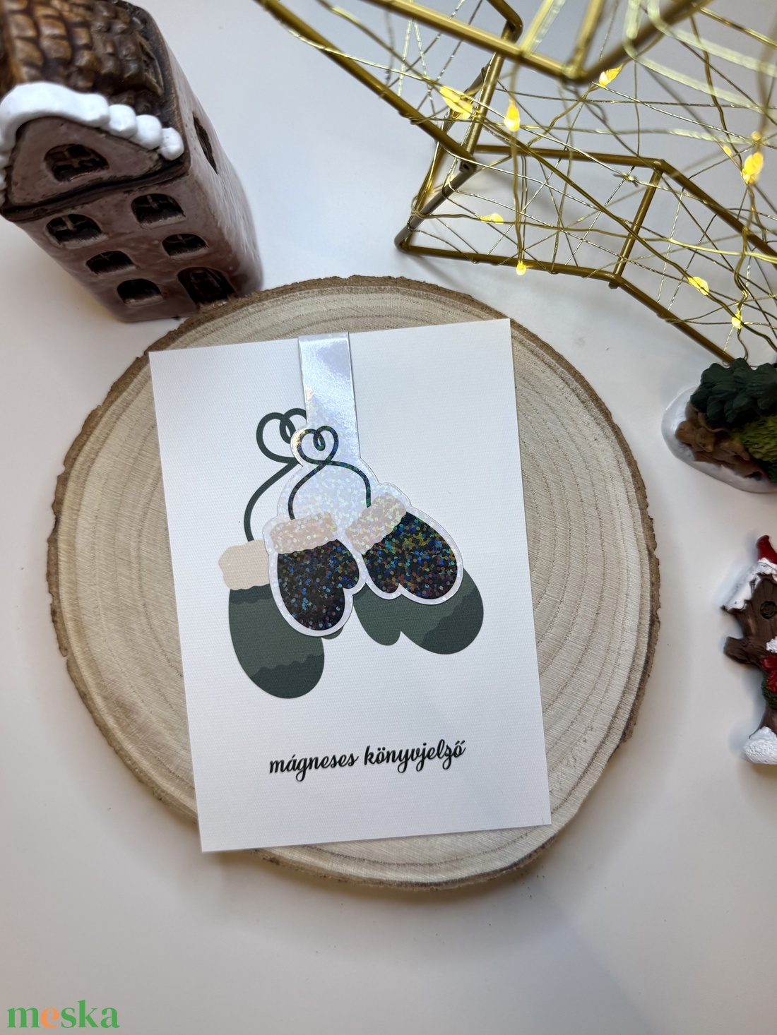 Téli kesztyű - mágneses könyvjelző  - könyv & zene - könyvjelző - Meska.hu