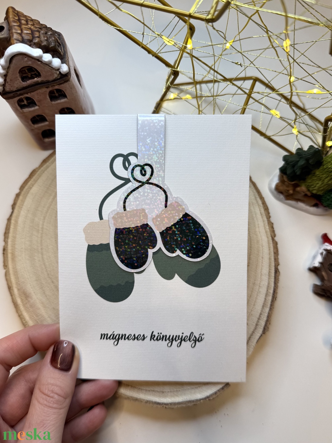 Téli kesztyű - mágneses könyvjelző  - könyv & zene - könyvjelző - Meska.hu