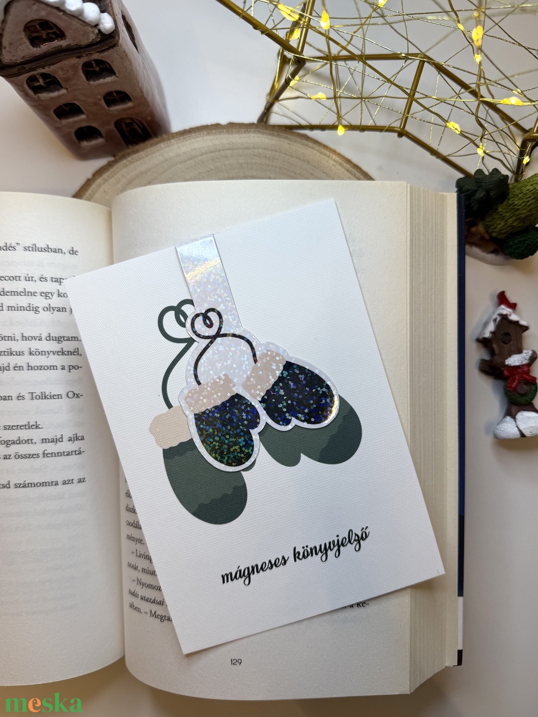 Téli kesztyű - mágneses könyvjelző  - könyv & zene - könyvjelző - Meska.hu