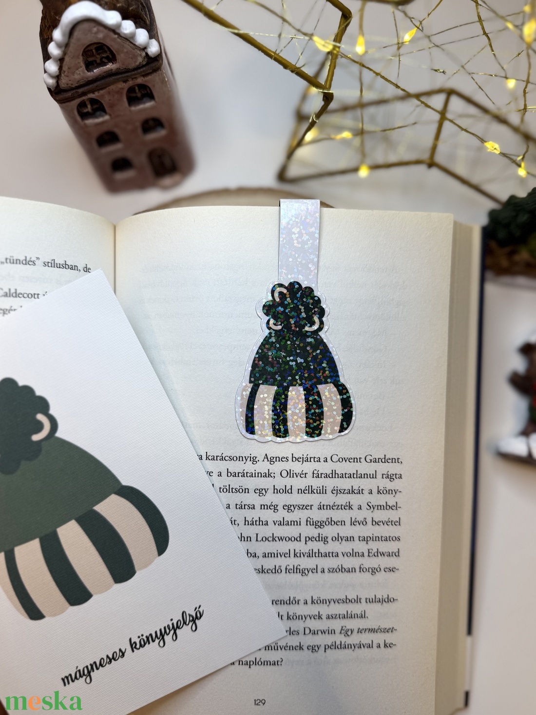 Téli sapka - mágneses könyvjelző  - könyv & zene - könyvjelző - Meska.hu