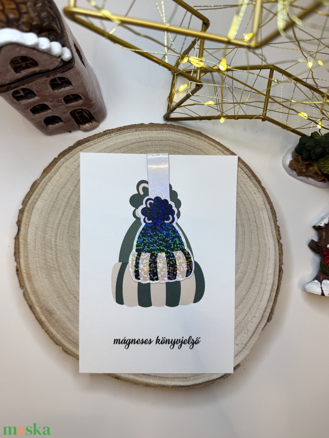Téli sapka - mágneses könyvjelző  - könyv & zene - könyvjelző - Meska.hu