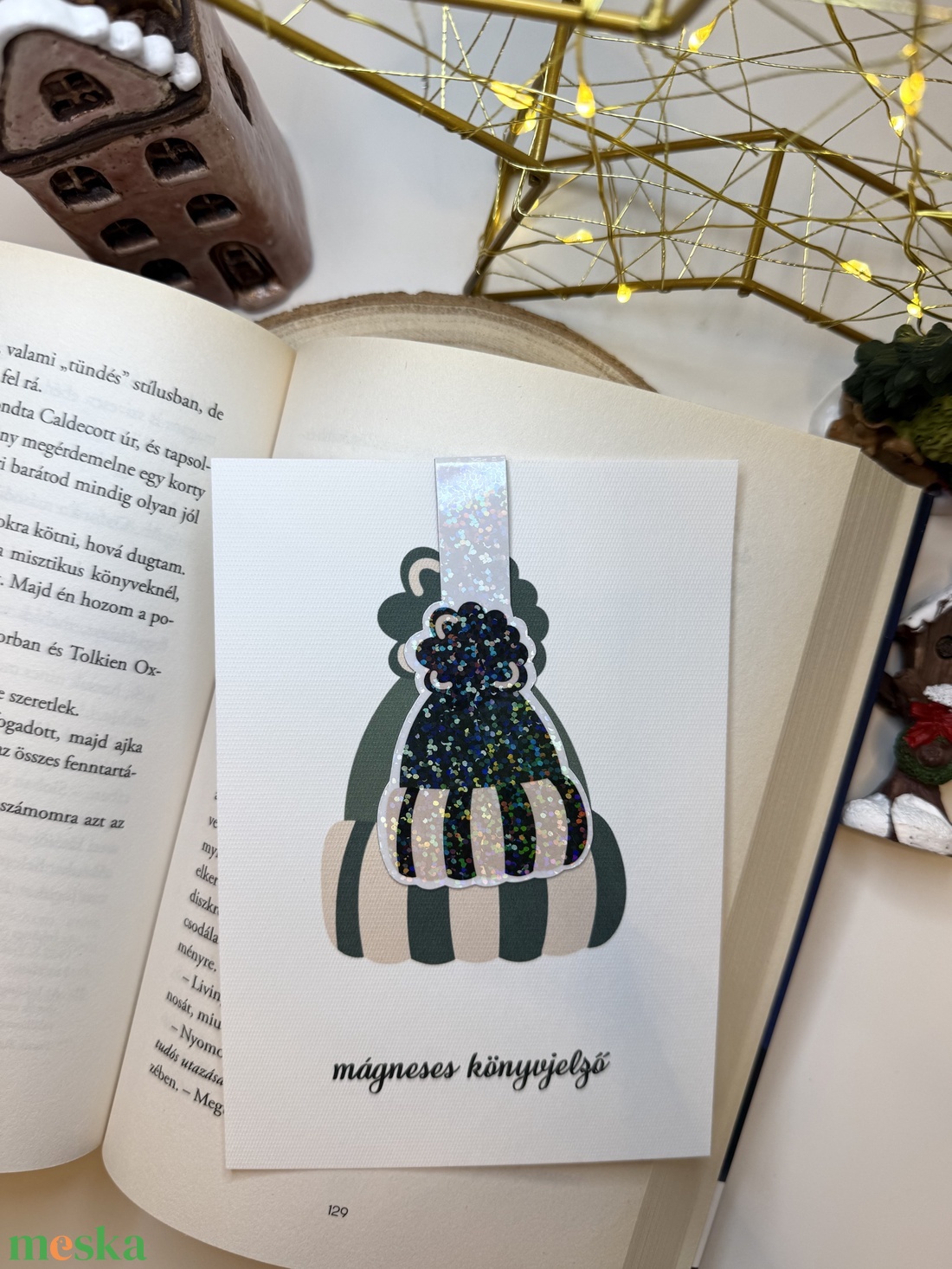 Téli sapka - mágneses könyvjelző  - könyv & zene - könyvjelző - Meska.hu