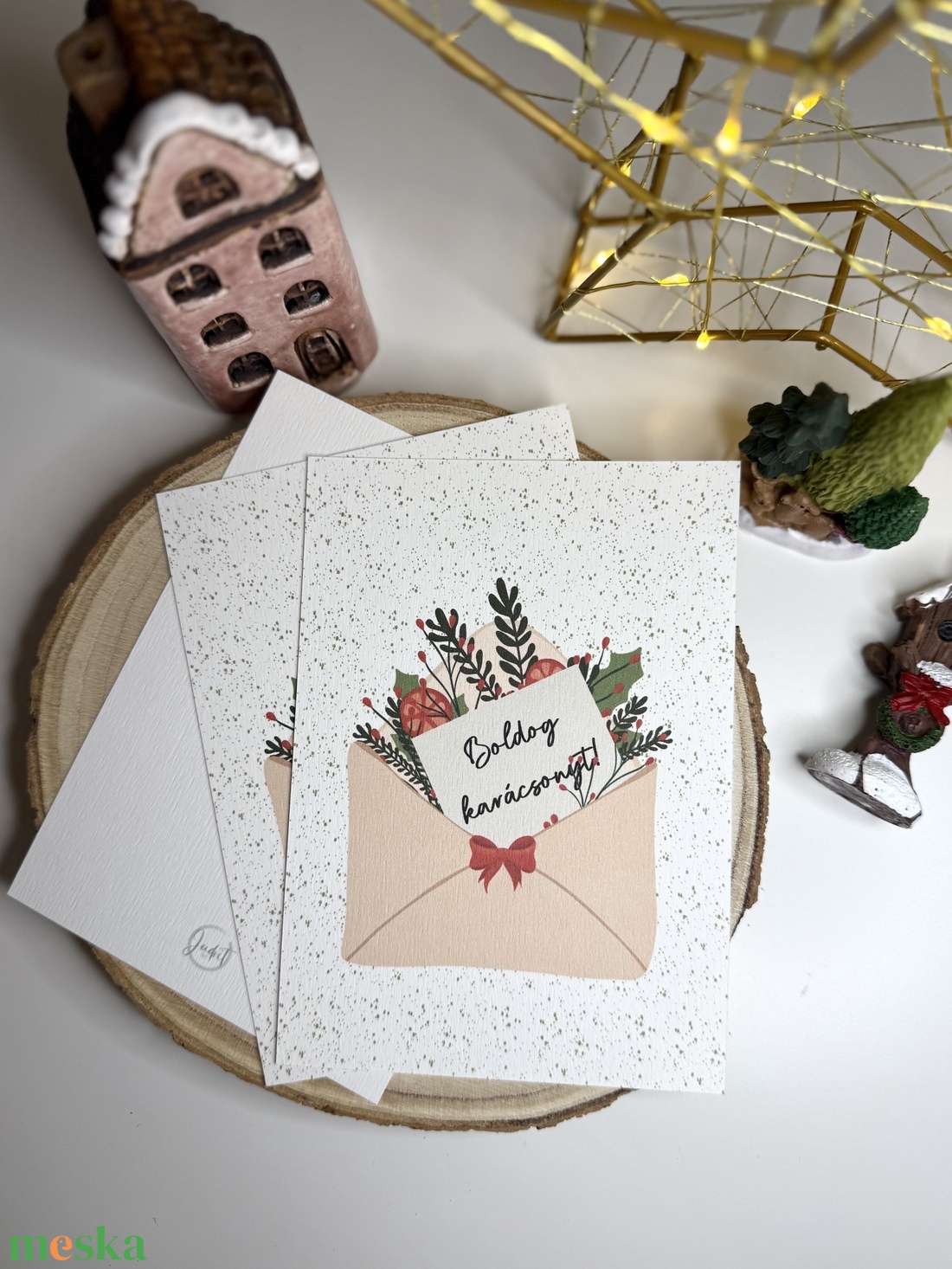 Boldog Karácsonyt! - képeslap  - karácsony - karácsonyi ajándékozás - karácsonyi képeslap, üdvözlőlap, ajándékkísérő - Meska.hu