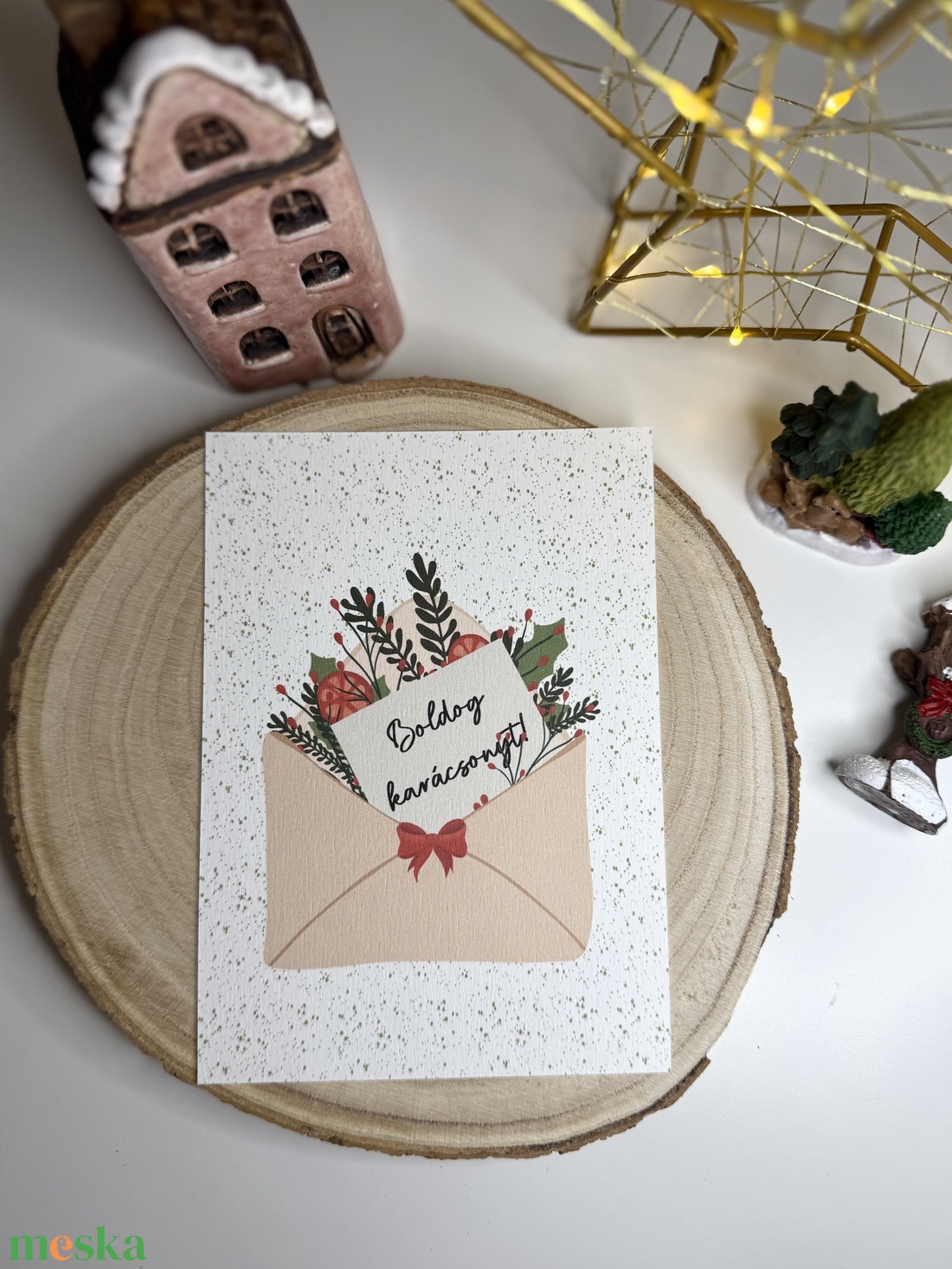 Boldog Karácsonyt! - képeslap  - karácsony - karácsonyi ajándékozás - karácsonyi képeslap, üdvözlőlap, ajándékkísérő - Meska.hu