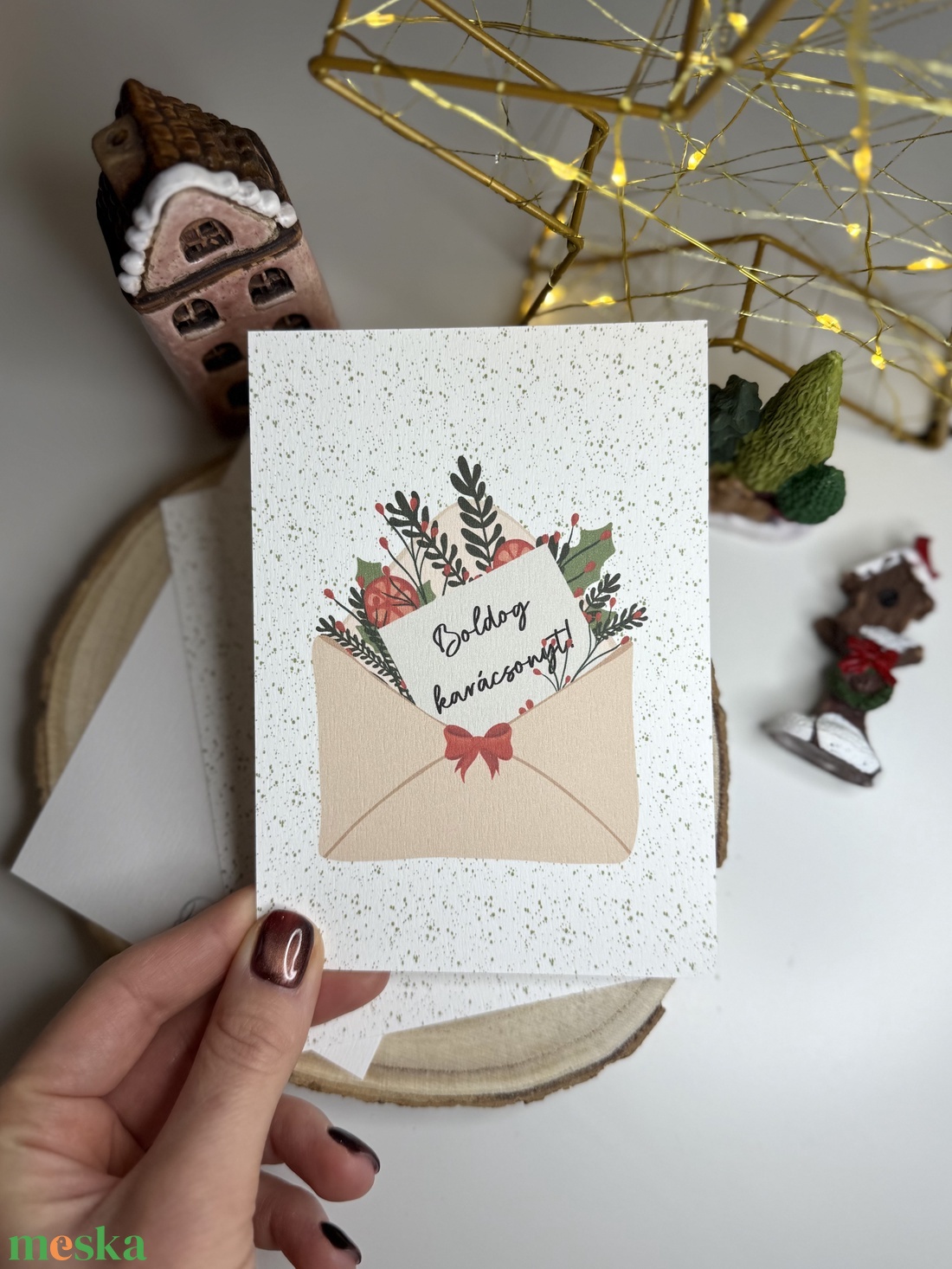Boldog Karácsonyt! - képeslap  - karácsony - karácsonyi ajándékozás - karácsonyi képeslap, üdvözlőlap, ajándékkísérő - Meska.hu