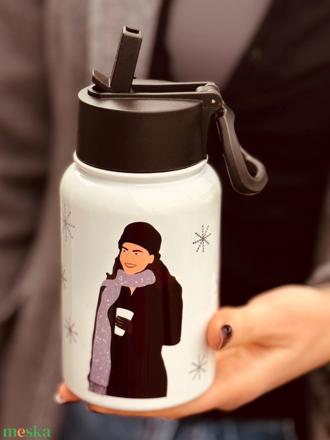 I smell snow - rozsdamentes acél kulacs  - otthon & életmód - konyhafelszerelés, tálalás - italos kellékek - kulacsok - Meska.hu