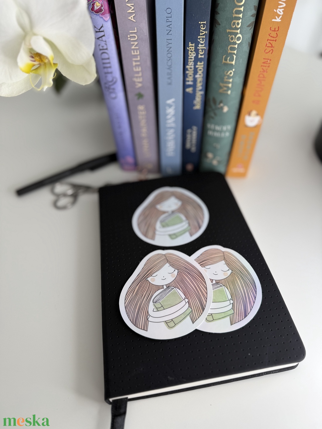 Könyvnapló - nagy vinyl matrica - otthon & életmód - papír, írószer - matrica, matrica csomag - Meska.hu