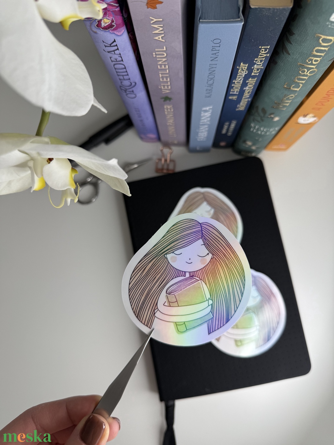 Könyvnapló - nagy vinyl matrica - otthon & életmód - papír, írószer - matrica, matrica csomag - Meska.hu