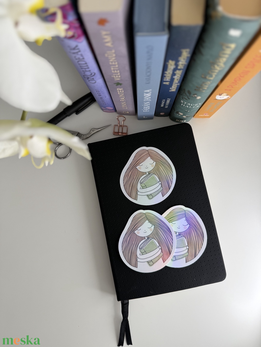 Könyvnapló - nagy vinyl matrica - otthon & életmód - papír, írószer - matrica, matrica csomag - Meska.hu