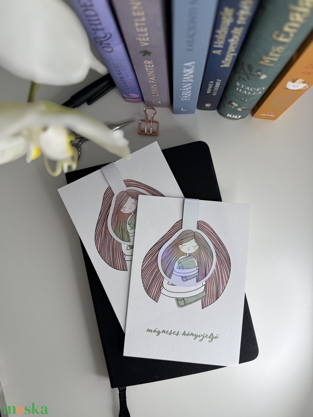 Könyvnapló - mágneses könyvjelző  - könyv & zene - könyvjelző - Meska.hu