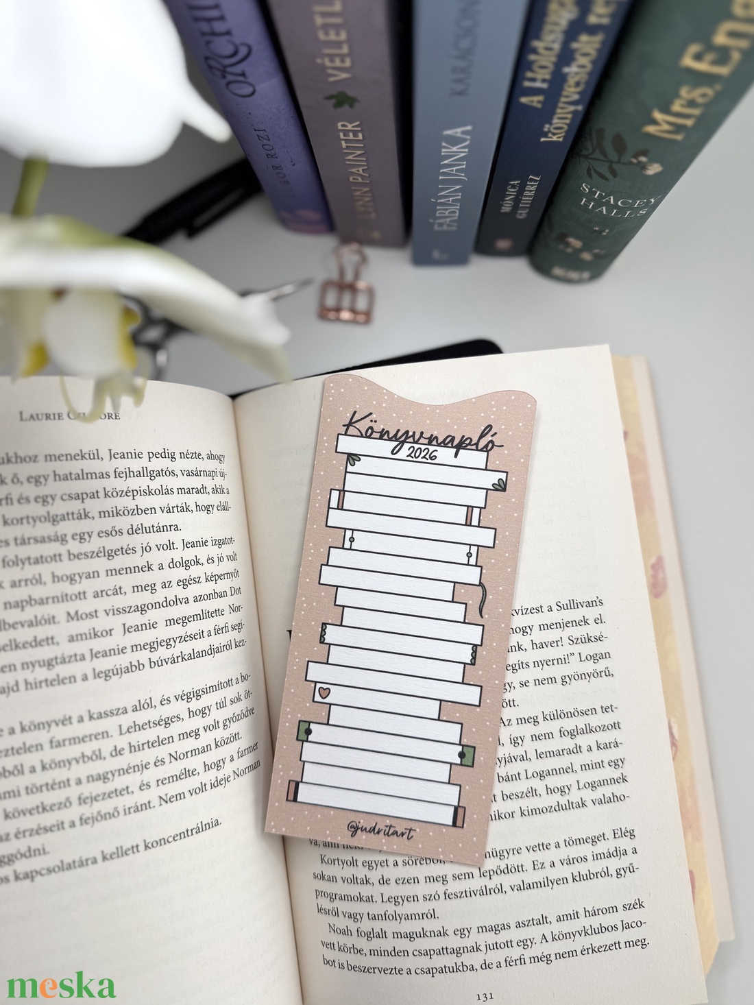 Könyvnapló - papír könyvjelző - könyv & zene - könyvjelző - Meska.hu