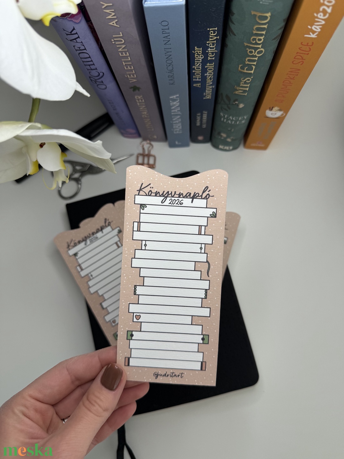 Könyvnapló - papír könyvjelző - könyv & zene - könyvjelző - Meska.hu