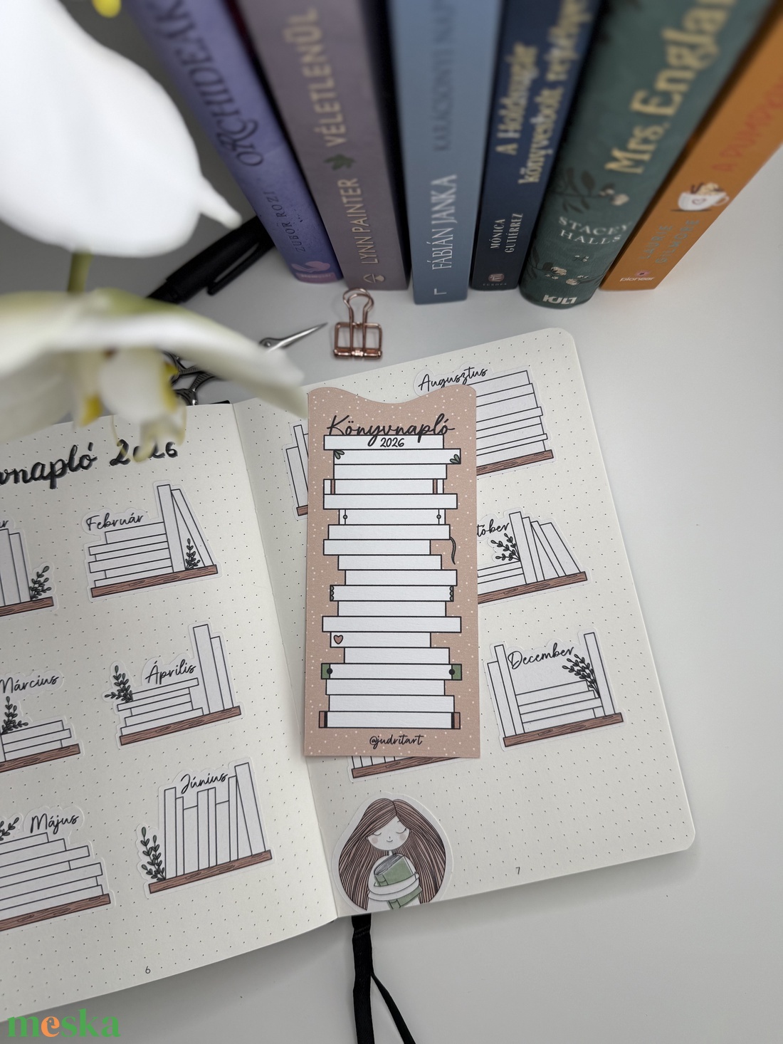 Könyvnapló - csomag  - otthon & életmód - papír, írószer - matrica, matrica csomag - Meska.hu