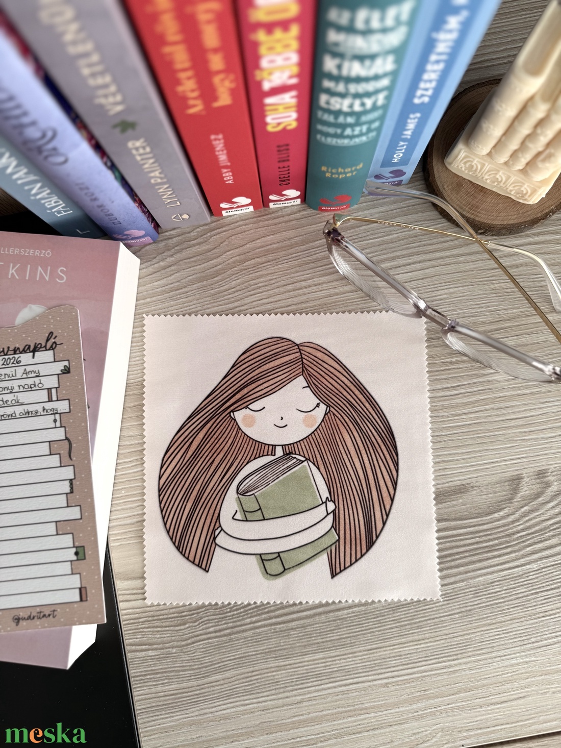 Könyvnapló - szemüvegtörlő kendő  - táska & tok - pénztárca & más tok - szemüvegtok - Meska.hu