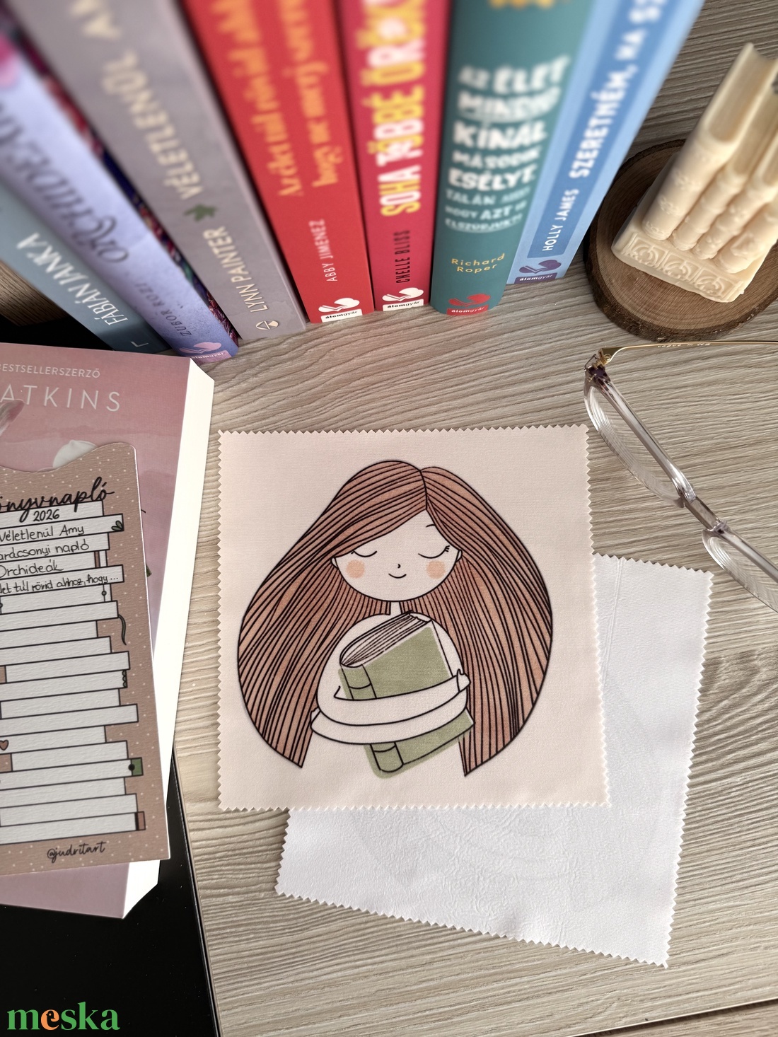 Könyvnapló - szemüvegtörlő kendő  - táska & tok - pénztárca & más tok - szemüvegtok - Meska.hu