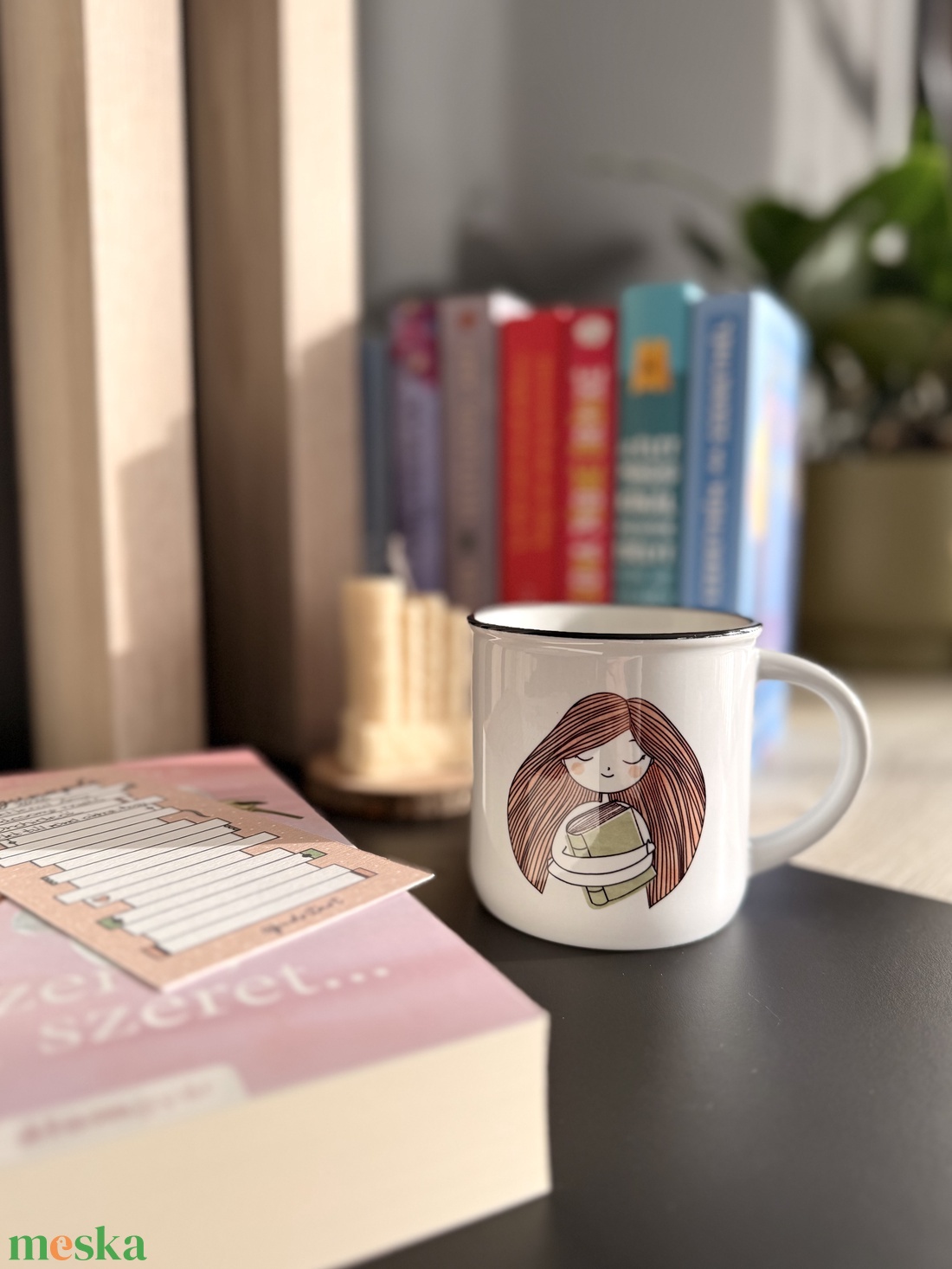 Könyvnapló - kerámia bögre  - otthon & életmód - konyhafelszerelés, tálalás - tálalás - bögre & csésze - Meska.hu