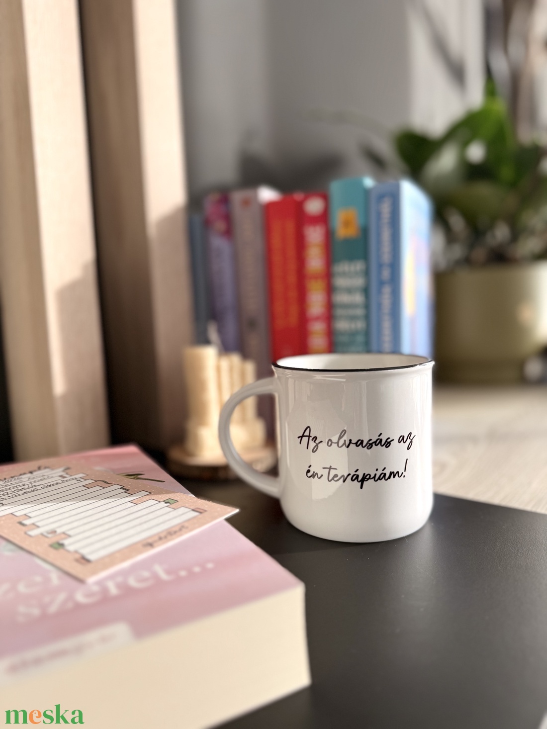 Könyvnapló - kerámia bögre  - otthon & életmód - konyhafelszerelés, tálalás - tálalás - bögre & csésze - Meska.hu