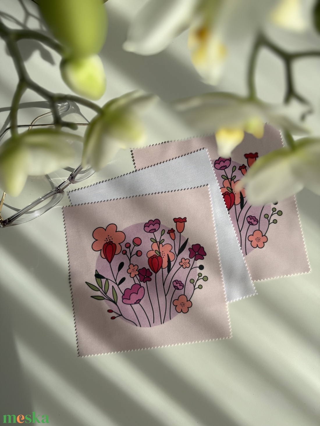 Virágzó tavasz - szemüvegtörlő kendő  - táska & tok - pénztárca & más tok - szemüvegtok - Meska.hu