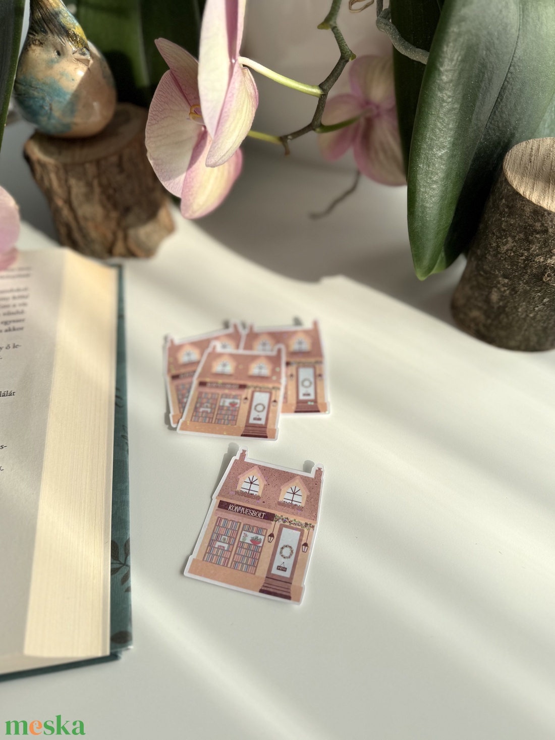 Tavaszi könyvesbolt - vinyl matrica  - otthon & életmód - papír, írószer - matrica, matrica csomag - Meska.hu