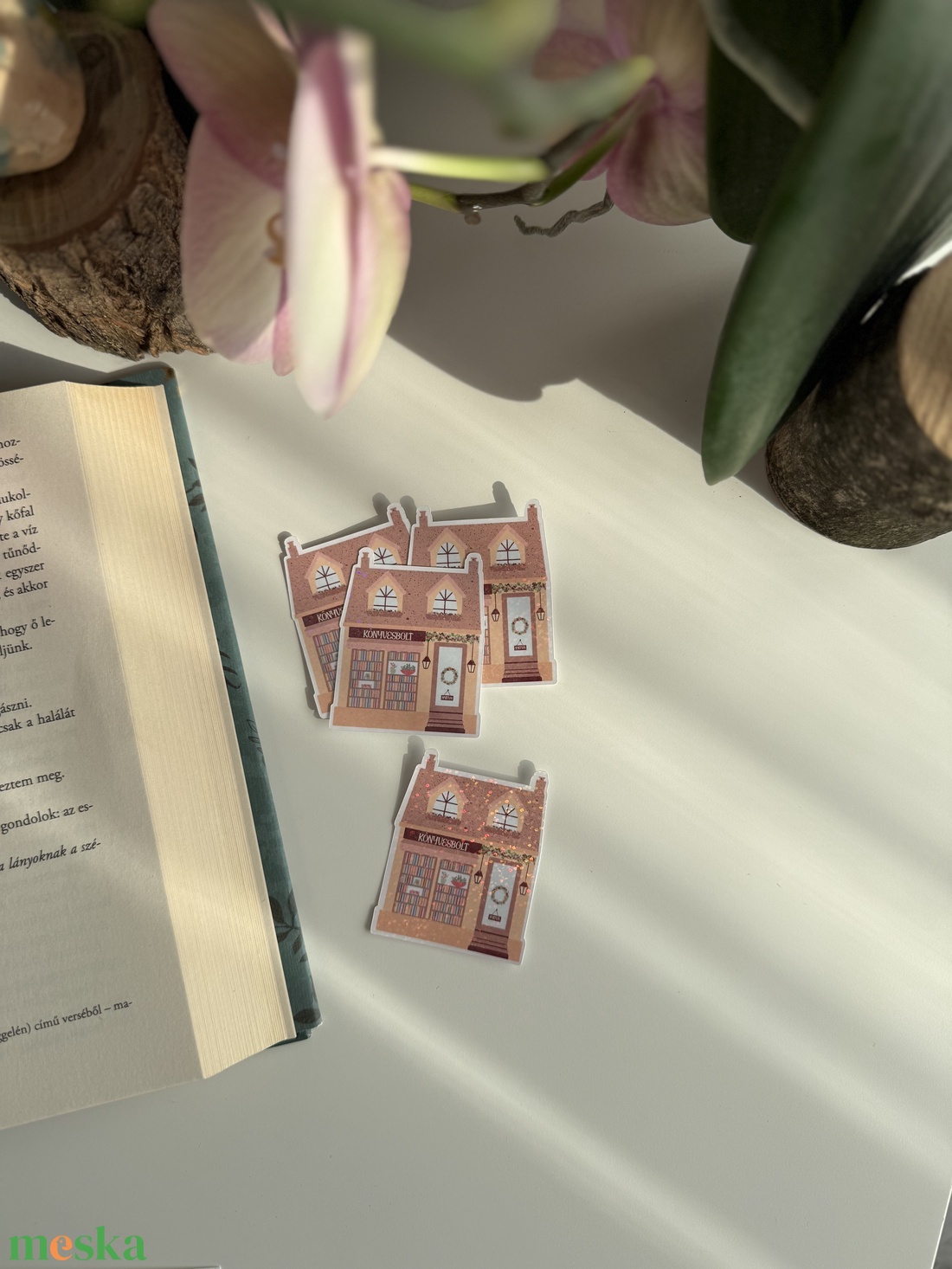 Tavaszi könyvesbolt - vinyl matrica  - otthon & életmód - papír, írószer - matrica, matrica csomag - Meska.hu