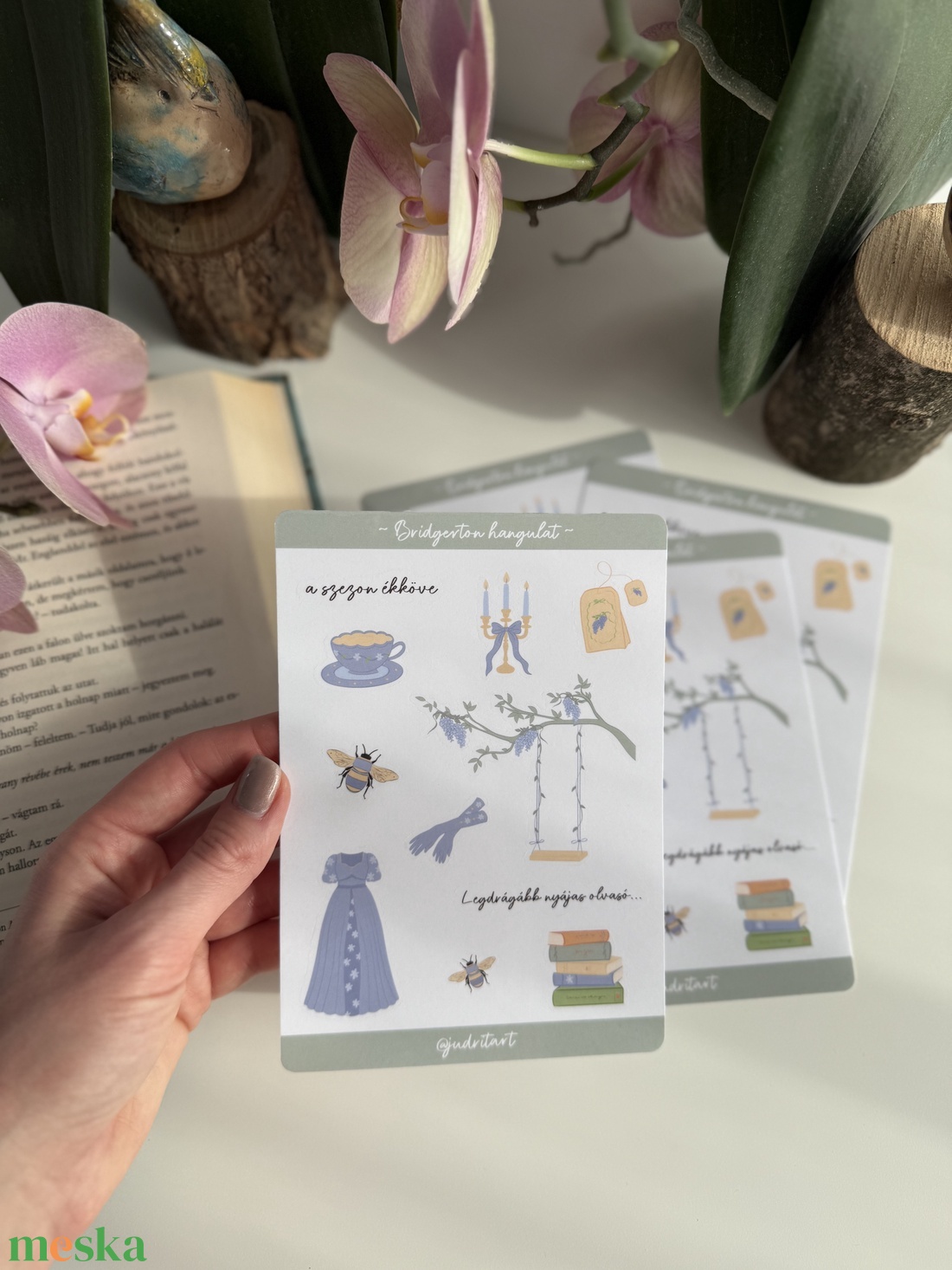 Bridgerton hangulat - átlátszó matricaív - otthon & életmód - papír, írószer - matrica, matrica csomag - Meska.hu